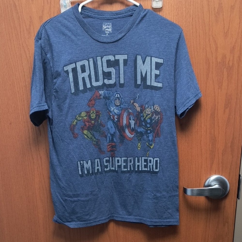 Marvel Blue 'Trust Me' Avengers Graphic Short Sleeve Tee